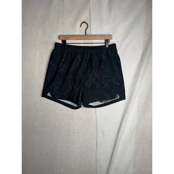 Maamgic Other - Maamgic Mens Swim Trunks Black Tribal Print Compression Liner Shorts 6in Inseam
